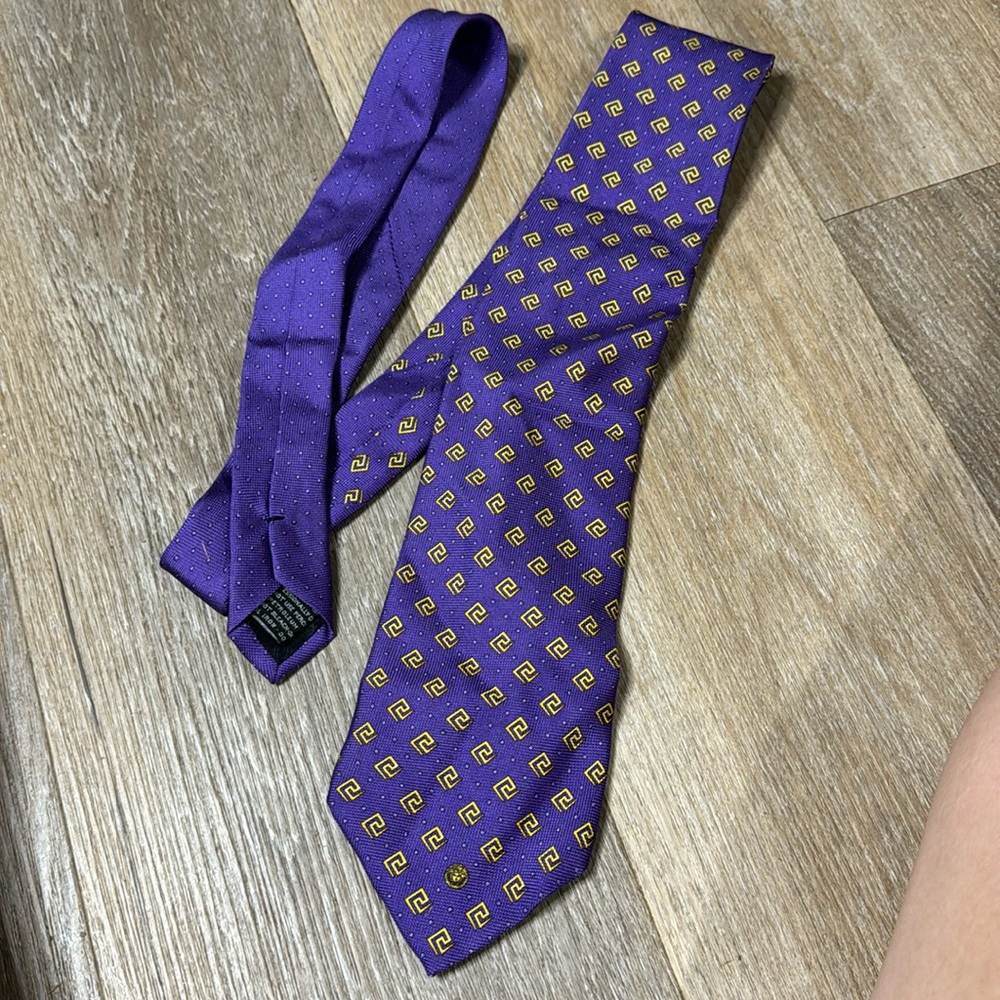 Versace Purple Patterned Tie